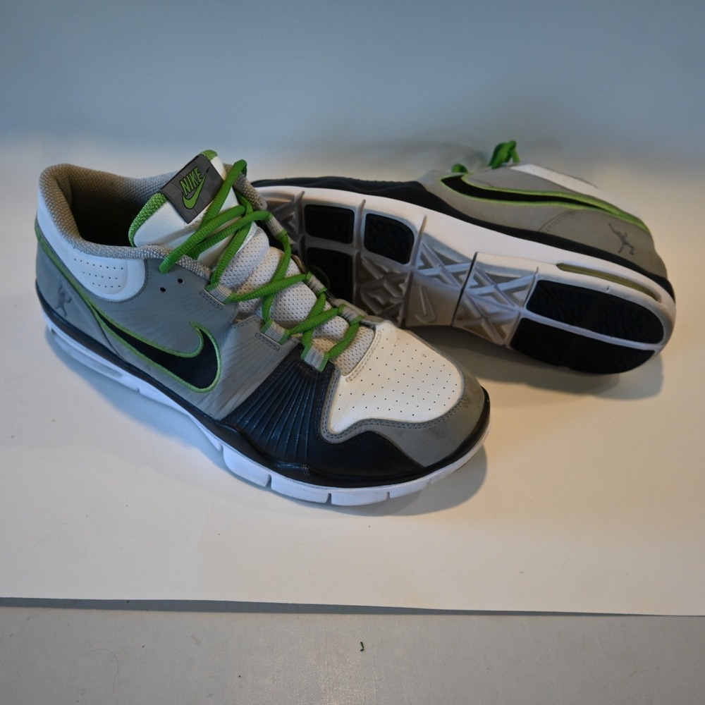 Nike Mens 12 Air Trainer 1 White Green Grey Black Cross Training Shoes